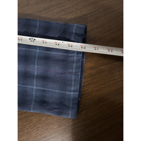 Penguin by Munsingwear Blue Plaid Chino Pants Straight Fit Stretch Mens 33x30 - Picture 10 of 14